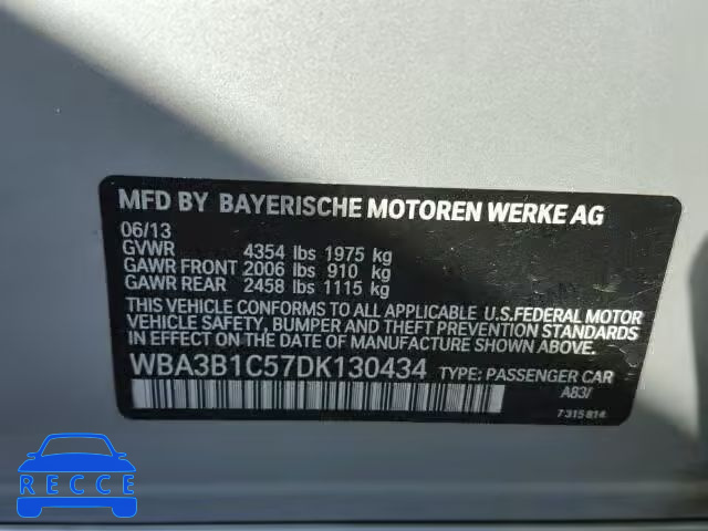 2013 BMW 320I WBA3B1C57DK130434 зображення 9