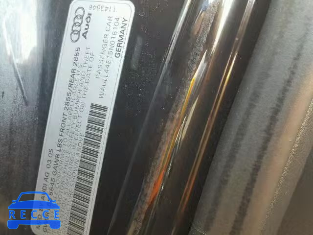 2005 AUDI A8 QUATTRO WAULL44E15N016104 image 9