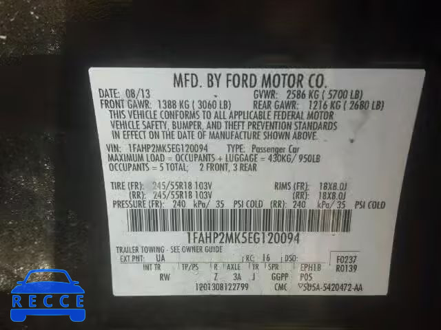 2014 FORD TAURUS INT 1FAHP2MK5EG120094 image 9