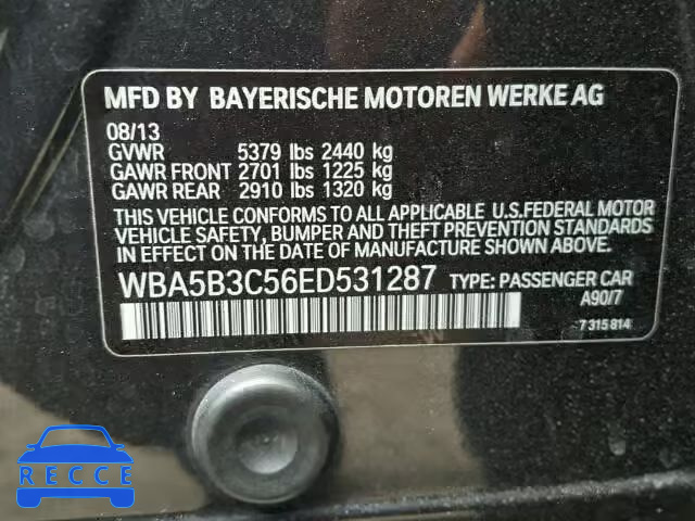 2014 BMW 535XI WBA5B3C56ED531287 Bild 9