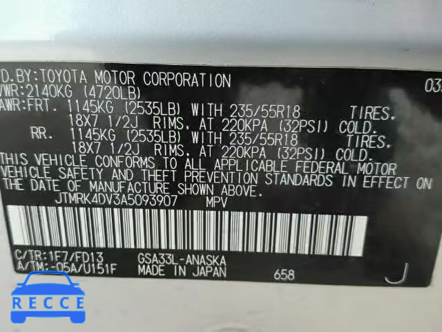 2010 TOYOTA RAV4 SPORT JTMRK4DV3A5093907 image 9