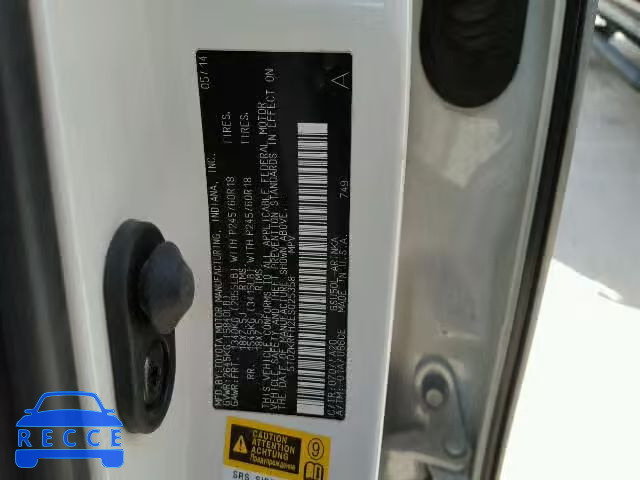2014 TOYOTA HIGHLANDER 5TDZKRFH2ES025358 зображення 9