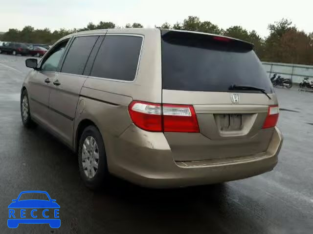 2007 HONDA ODYSSEY LX 5FNRL38227B080435 image 2