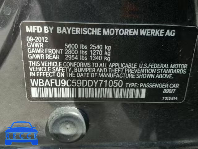 2013 BMW 550XI WBAFU9C59DDY71050 image 9