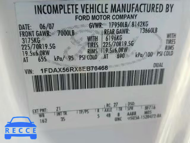 2008 FORD F550 1FDAX56RX8EB76468 image 9