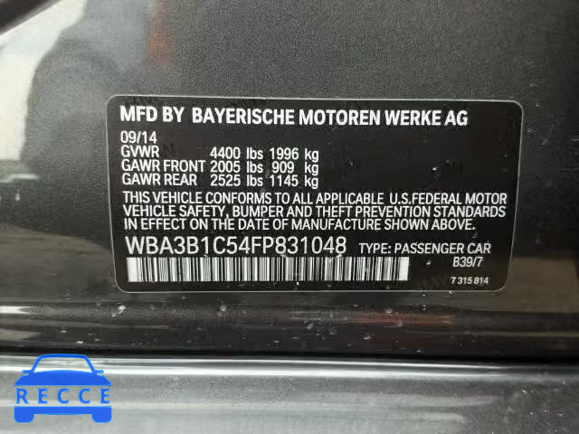 2015 BMW 320I WBA3B1C54FP831048 image 9
