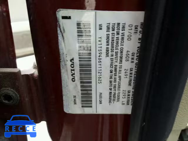 2000 VOLVO S80 YV1TS94D6Y1121625 image 9