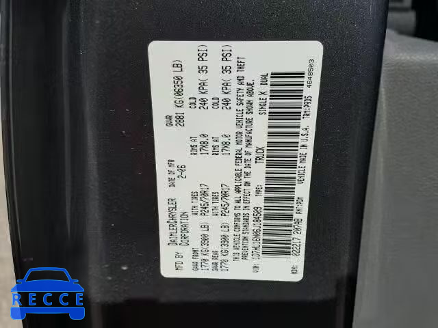 2006 DODGE RAM 1500 S 1D7HU16N06J184509 image 9
