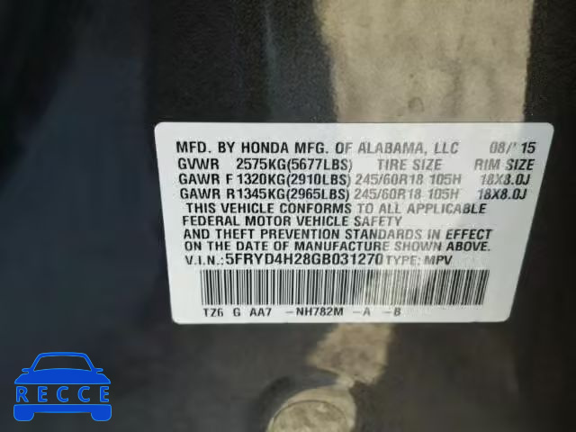 2016 ACURA MDX 5FRYD4H28GB031270 image 9