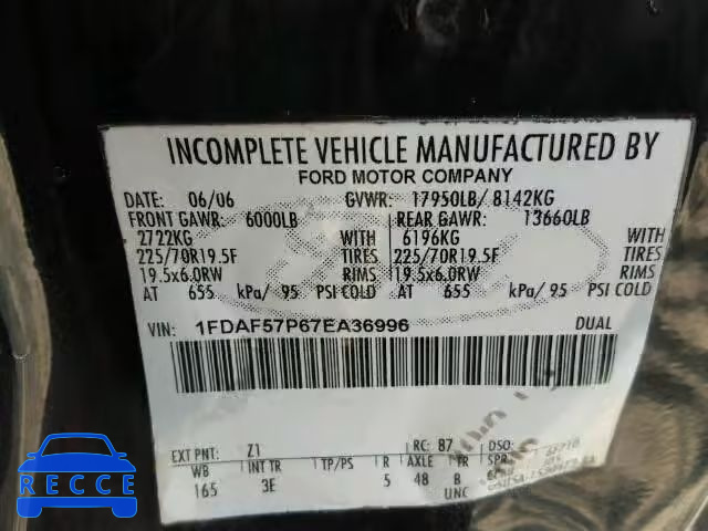 2007 FORD F550 SUPER 1FDAF57P67EA36996 зображення 9