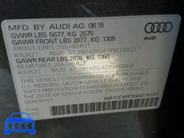 2016 AUDI SQ5 PREMIU WA1CCAFP3GA018327 Bild 9