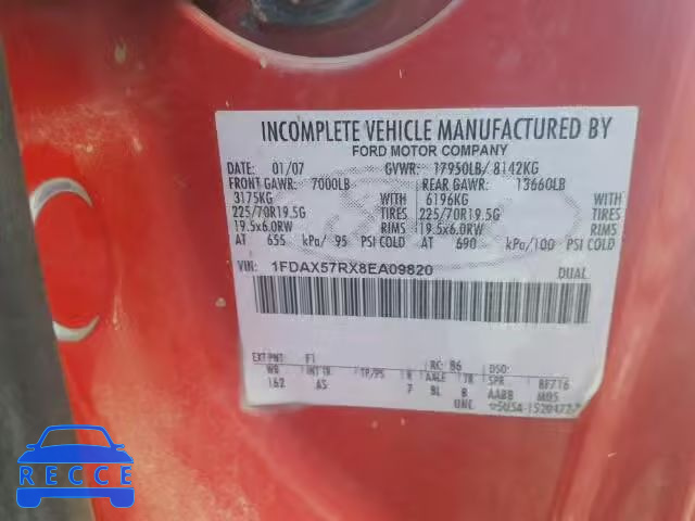 2008 FORD F550 SUPER 1FDAX57RX8EA09820 image 9