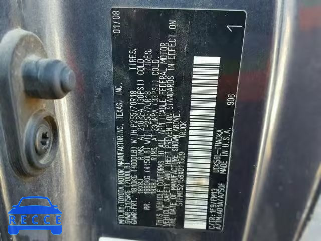 2008 TOYOTA TUNDRA 5TFMT52158X011509 image 9