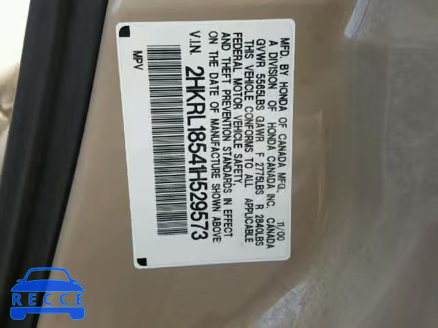2001 HONDA ODYSSEY LX 2HKRL18541H529573 image 9