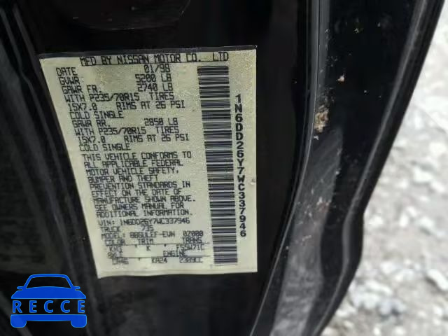 1998 NISSAN FRONTIER X 1N6DD26Y7WC337946 image 9