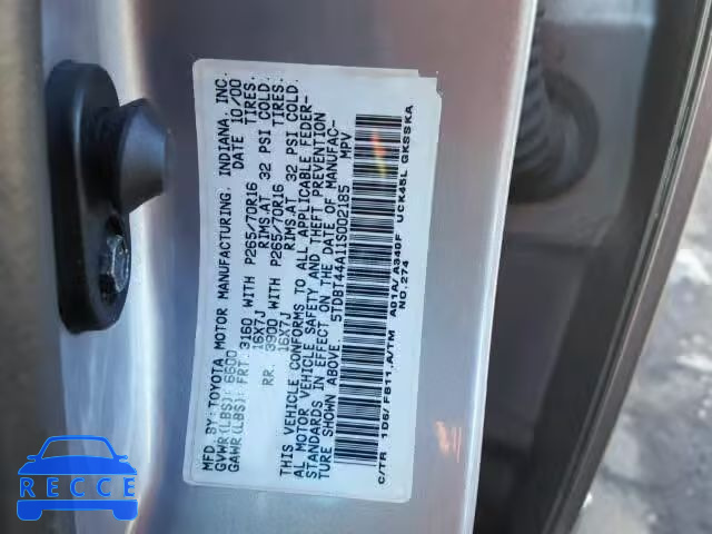 2001 TOYOTA SEQUOIA SR 5TDBT44A11S002185 image 9