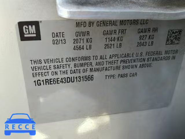 2013 CHEVROLET VOLT 1G1RE6E43DU131566 Bild 9