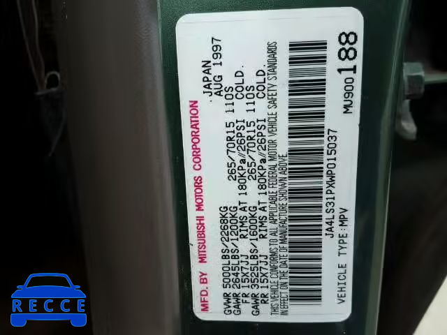 1998 MITSUBISHI MONTERO SP JA4LS31PXWP015037 image 9