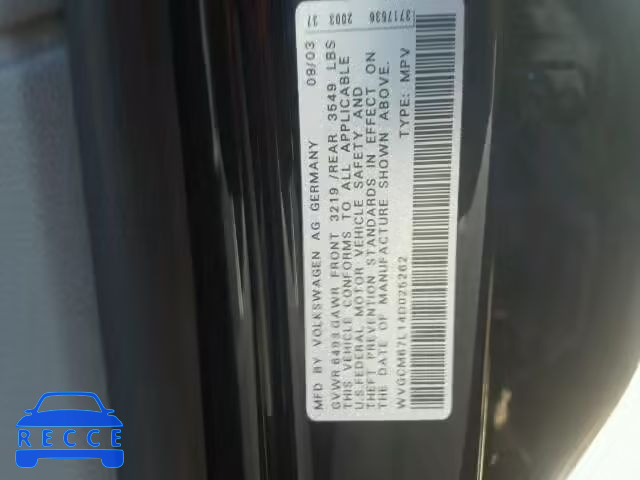 2004 VOLKSWAGEN TOUAREG 4. WVGCM67L14D025262 image 9