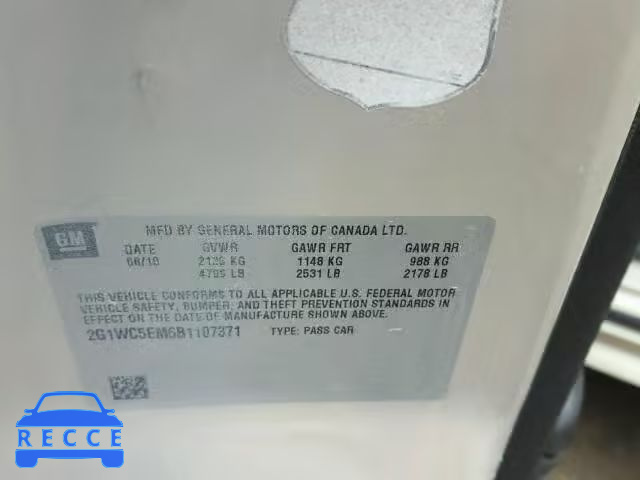 2011 CHEVROLET IMPALA LTZ 2G1WC5EM6B1107371 image 9