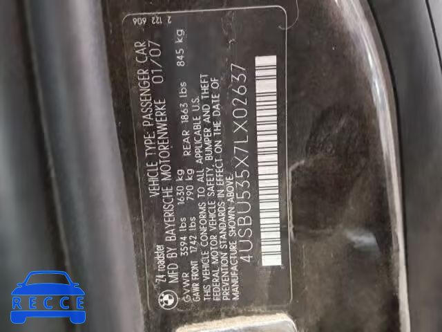2007 BMW Z4 3.0SI 4USBU535X7LX02637 зображення 9