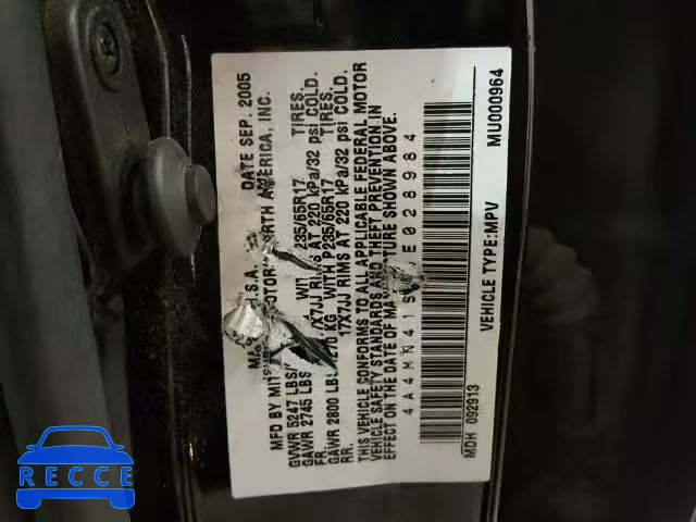 2006 MITSUBISHI ENDEAVOR L 4A4MN41SX6E028984 image 9