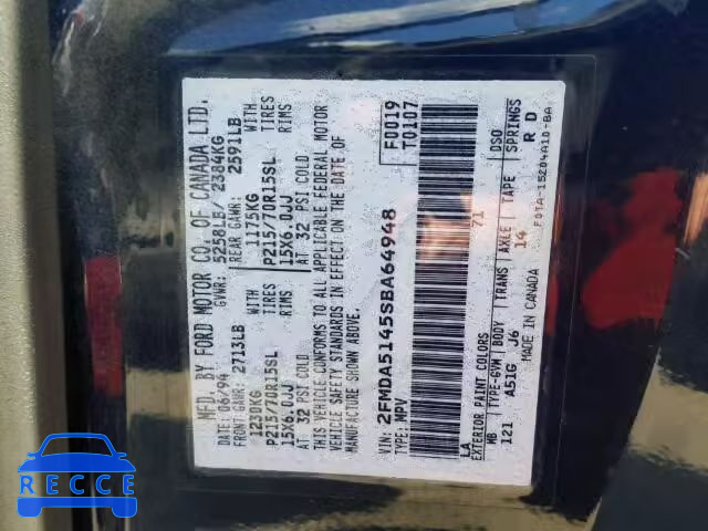 1995 FORD WINDSTAR W 2FMDA5145SBA64948 image 9
