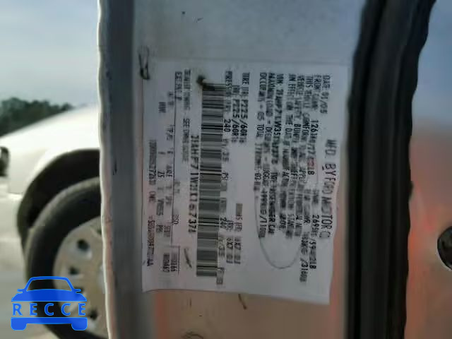 2005 FORD CROWN VIC 2FAHP71W35X167378 зображення 9