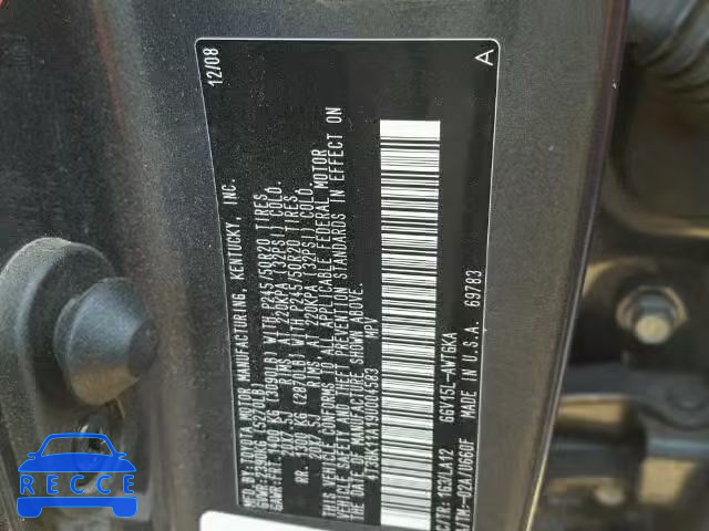 2009 TOYOTA VENZA 4T3BK11A19U004583 image 9