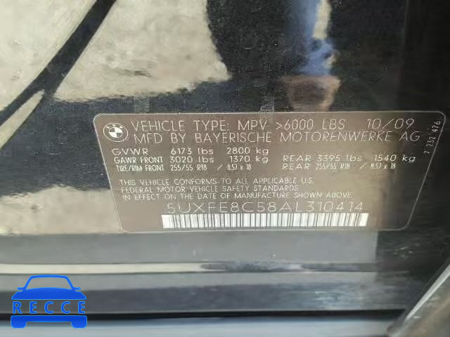 2010 BMW X5 XDRIVE4 5UXFE8C58AL310414 image 8