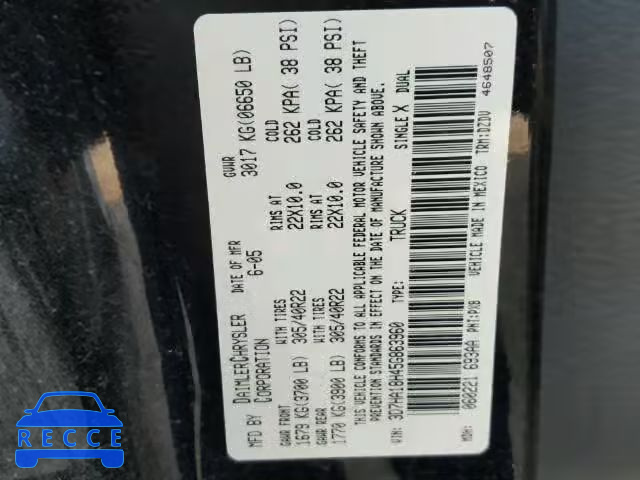 2005 DODGE RAM SRT-10 3D7HA18H45G863960 image 9