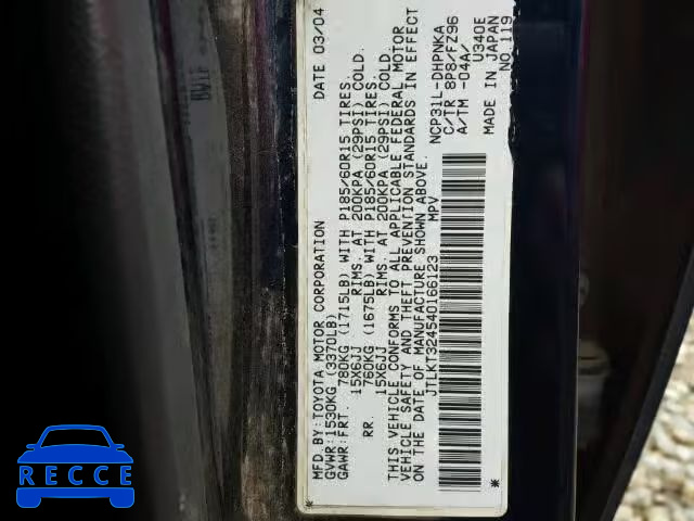 2004 TOYOTA SCION XB JTLKT324540166123 image 9