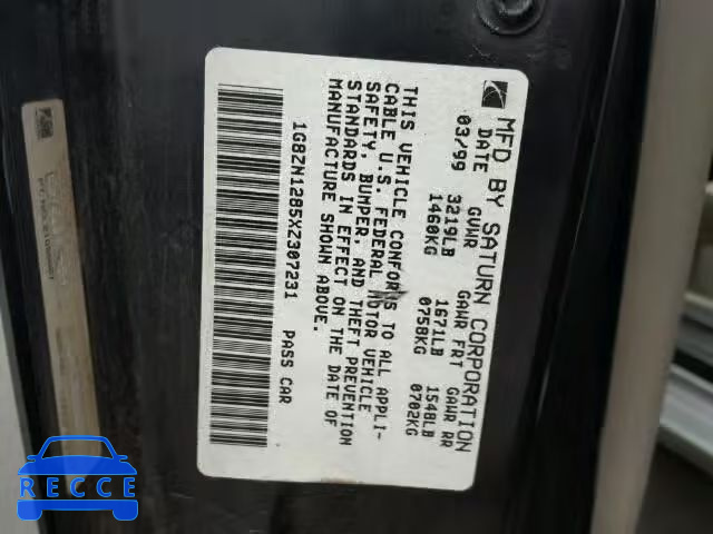 1999 SATURN SC1 1G8ZN1285XZ307231 зображення 9