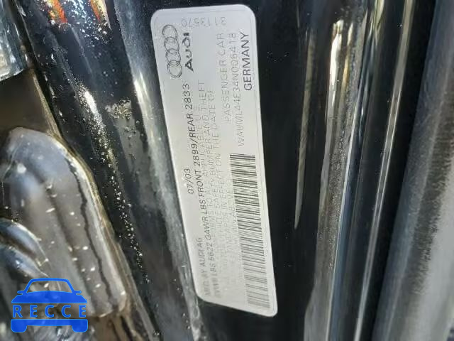 2004 AUDI A8 L QUATT WAUML44E34N006418 зображення 9