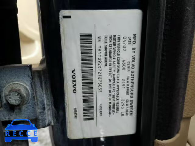 2002 VOLVO S80 YV1TS92D721273035 image 9
