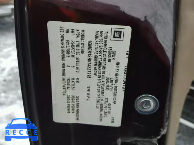 1996 CHEVROLET TAHOE K150 1GNEK13R9TJ327115 image 9
