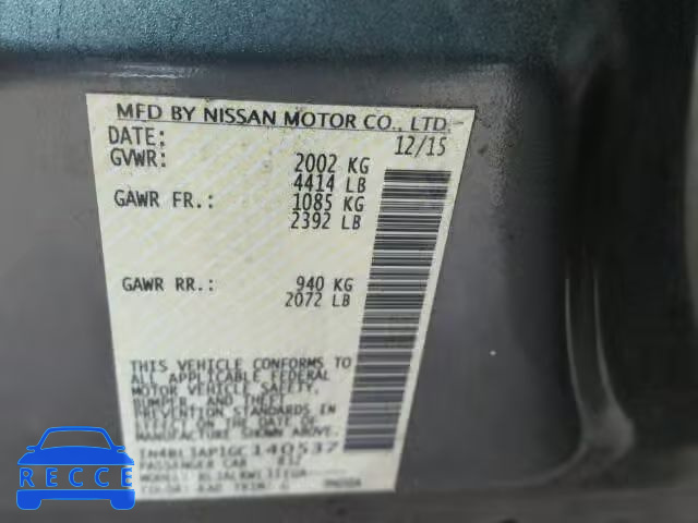 2016 NISSAN ALTIMA 3.5 1N4BL3AP1GC140537 Bild 9