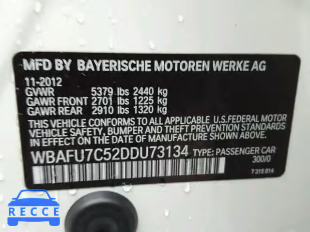 2013 BMW 535XI WBAFU7C52DDU73134 Bild 9