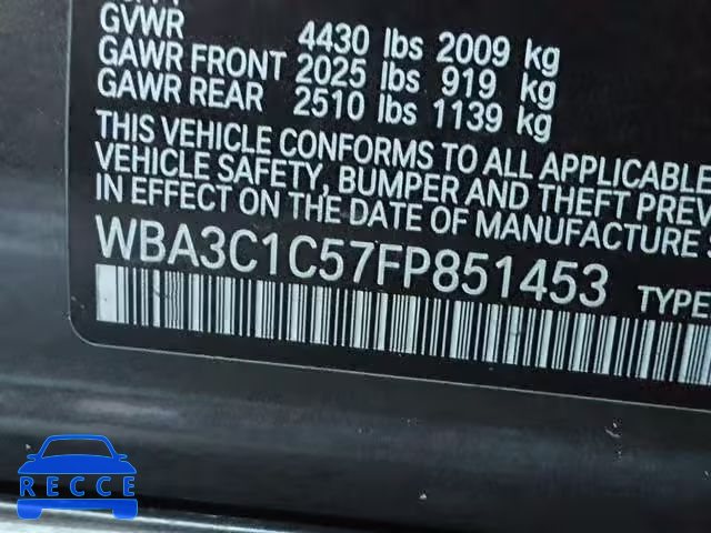 2015 BMW 328 I SULE WBA3C1C57FP851453 Bild 9
