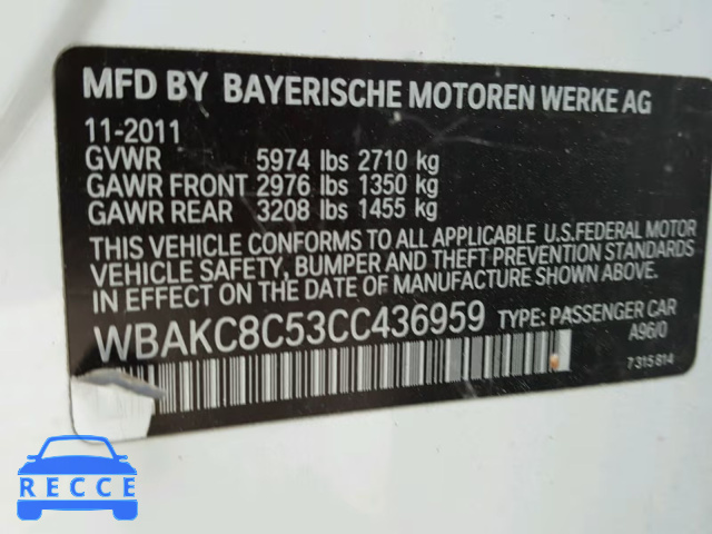 2012 BMW 750LXI WBAKC8C53CC436959 зображення 9