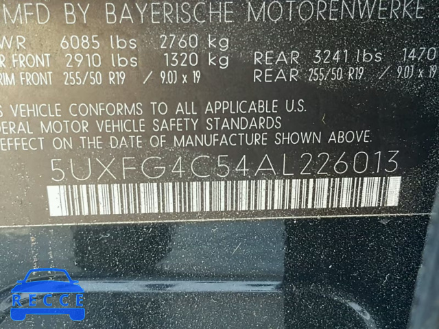 2010 BMW X6 XDRIVE3 5UXFG4C54AL226013 image 9