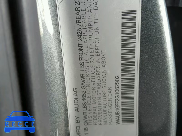 2016 AUDI S3 PREMIUM WAUB1GFF2G1062902 image 9