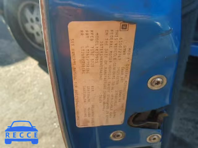 1992 GMC SIERRA K15 1GTEK14KXNE546042 image 9