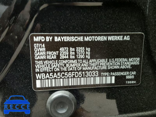2015 BMW 528 I WBA5A5C56FD513033 image 9