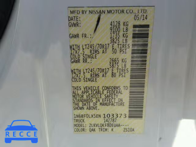 2014 NISSAN NV 2500 1N6BF0LX5EN103373 image 9