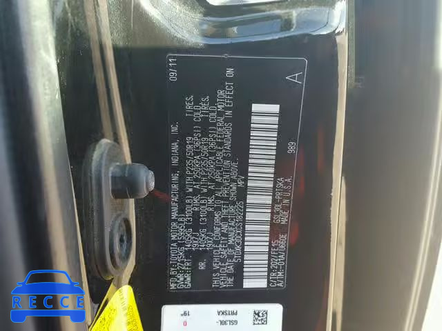2012 TOYOTA SIENNA SPORT 5TDXK3DCXCS182225 image 9