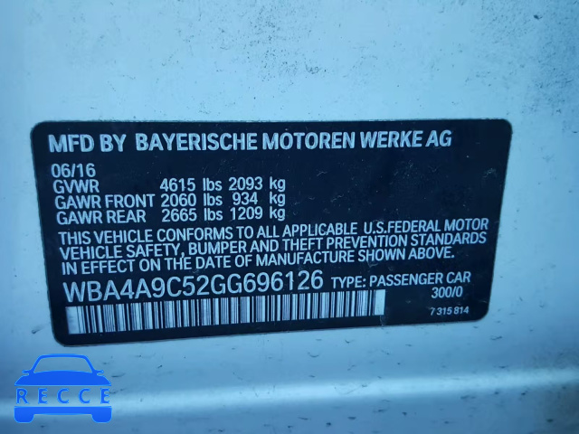 2016 BMW 428 I WBA4A9C52GG696126 Bild 9