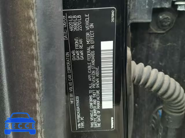 2010 VOLVO S80 3.2 YV1982AS0A1114839 image 9
