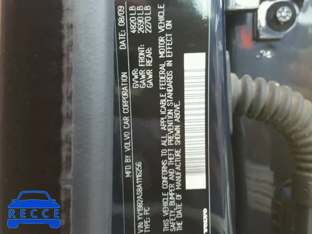 2010 VOLVO S80 3.2 YV1982AS8A1116256 image 9