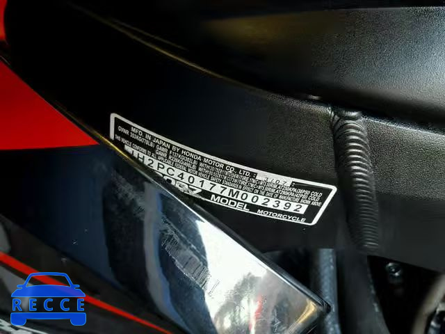 2007 HONDA CBR600 RR JH2PC40177M002392 image 9